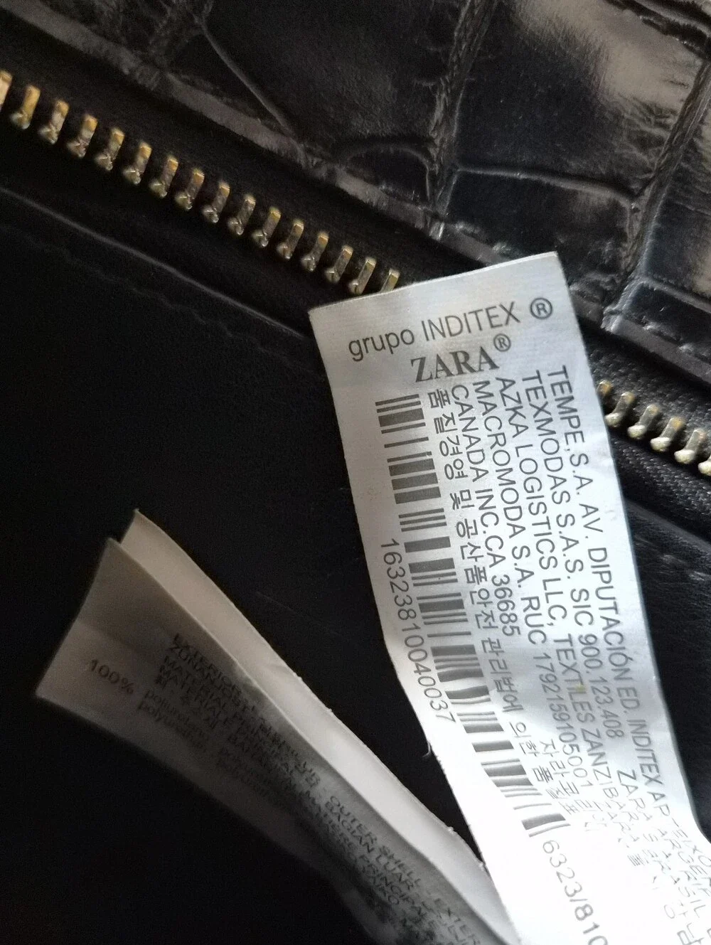 ZARA Black Croc-Embossed Mini Bag with Chain Strap